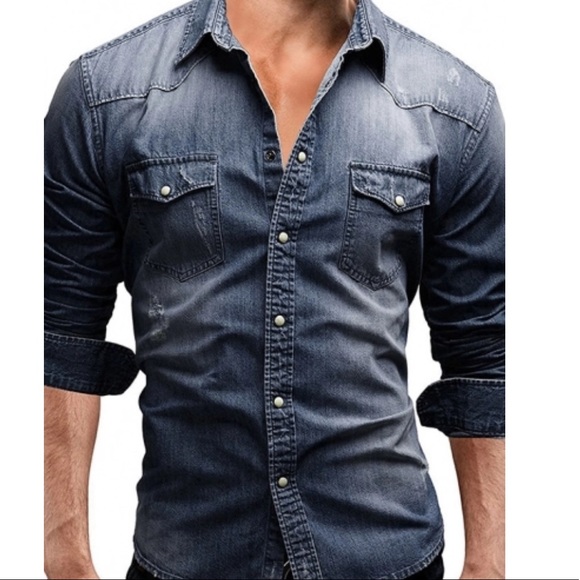 Jachs Other - Jachs Mens Denim Shirt Button Down Size XL